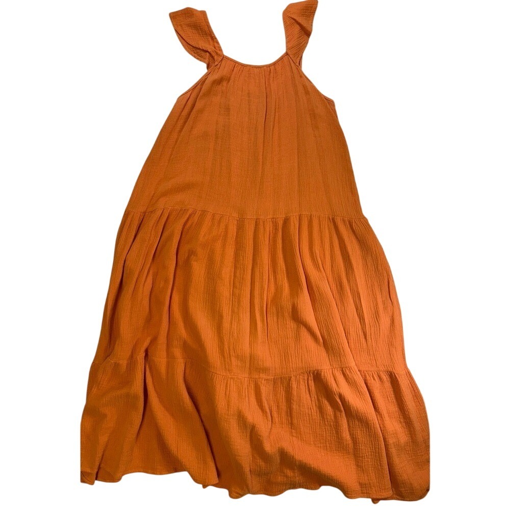 Women's Boutique Orange Maxi Summer Dress by Zia. Has pockets Size Large